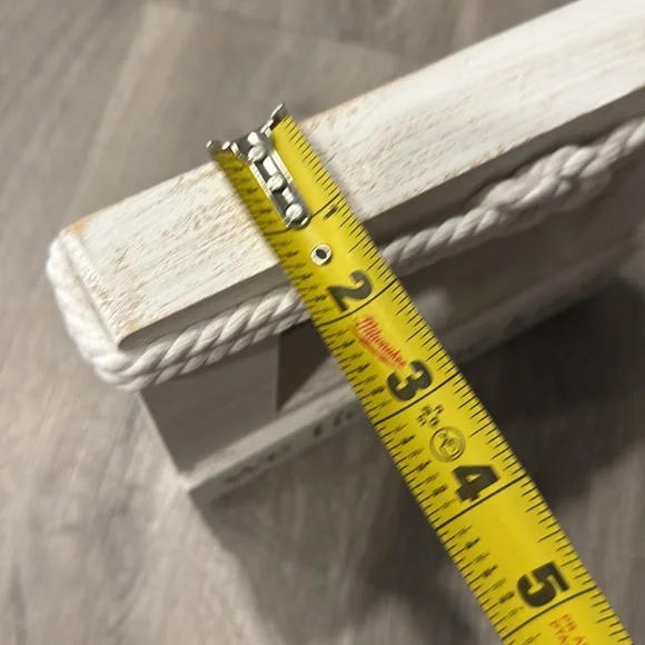 We Tied The Knot Rustic White Photo Frame with Rope Accent Wedding Boho Mud Pie - Picture 11 of 12